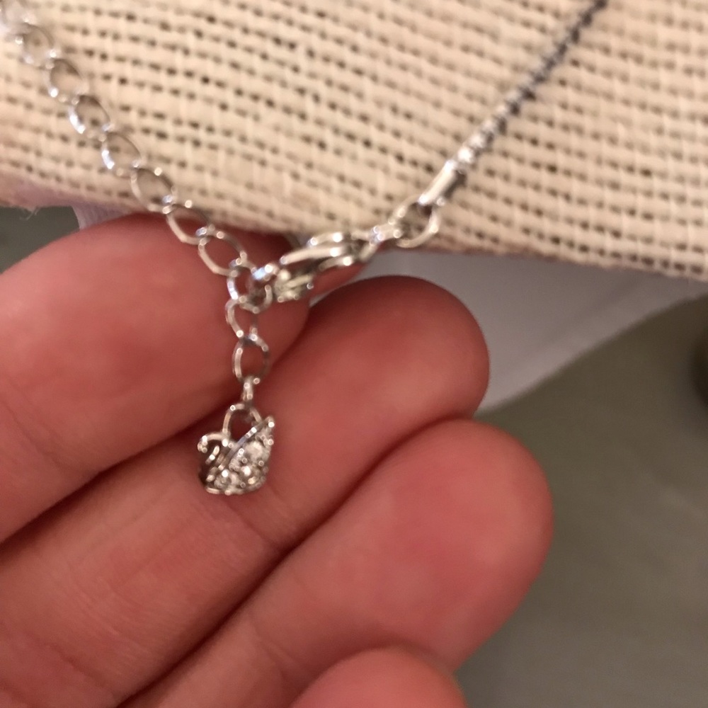 SOLD Swarovski Silver Pave Crystal Horn Necklace - Picture 5 of 5